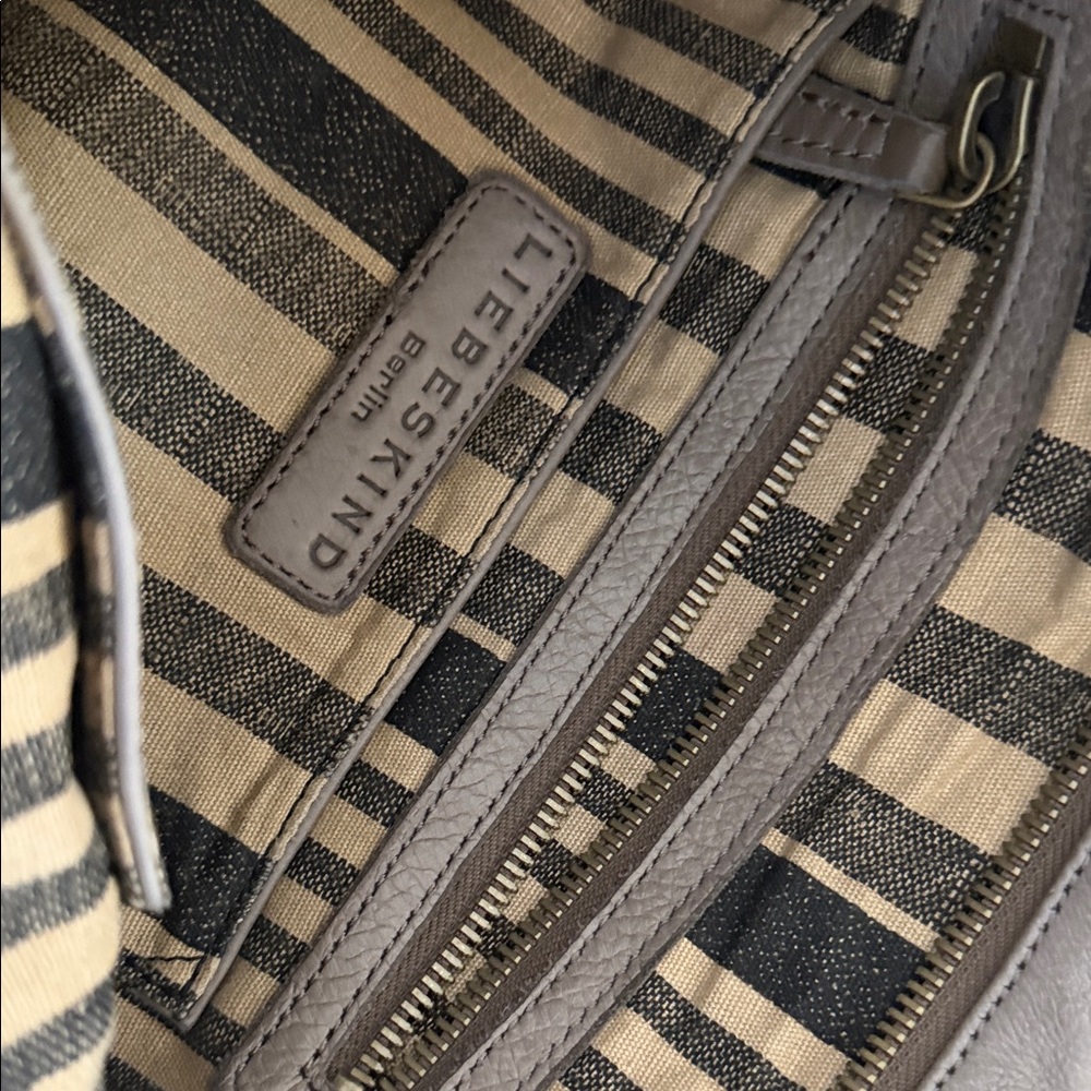 Liebeskind Taupe Crossbody Tote with Leather Trim & Brass Hardware - Picture 6 of 7